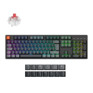 Keychron Keychron K10 QMK Full-size RGB Wireless Custom Mechanical Keyboard V.2 (Super RED Switch) – Black (K10X-H1) – product image