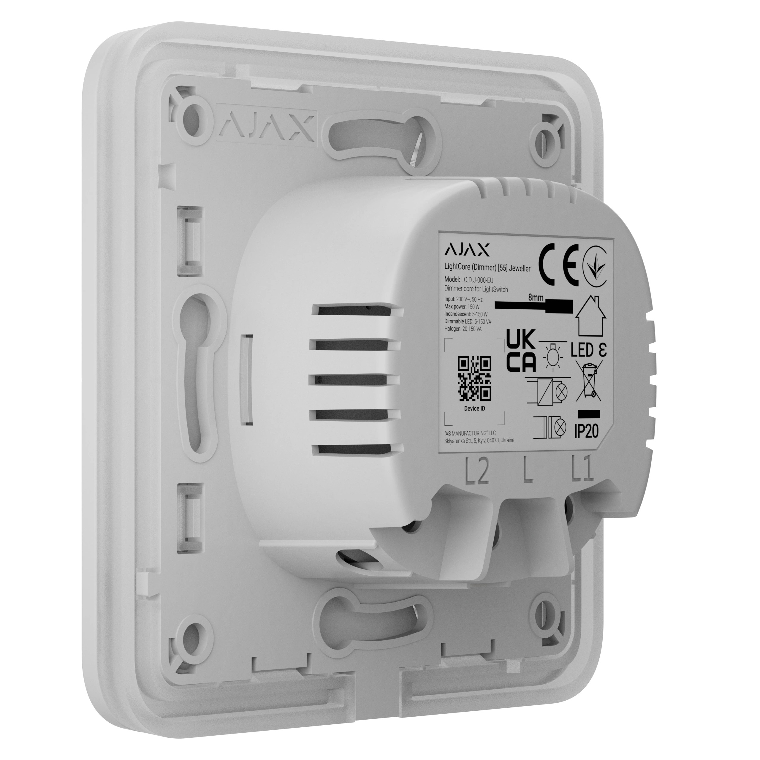 AJAX SECURITY - WHITE SOLOBUTTON (DIMMER) | AJAX-SB-DIM-W - Image 6