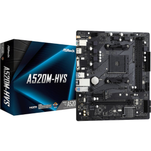 ASRock ASRock A520M-HVS AMD AM4 M-ATX Motherboard (A520M-HVS) – product image