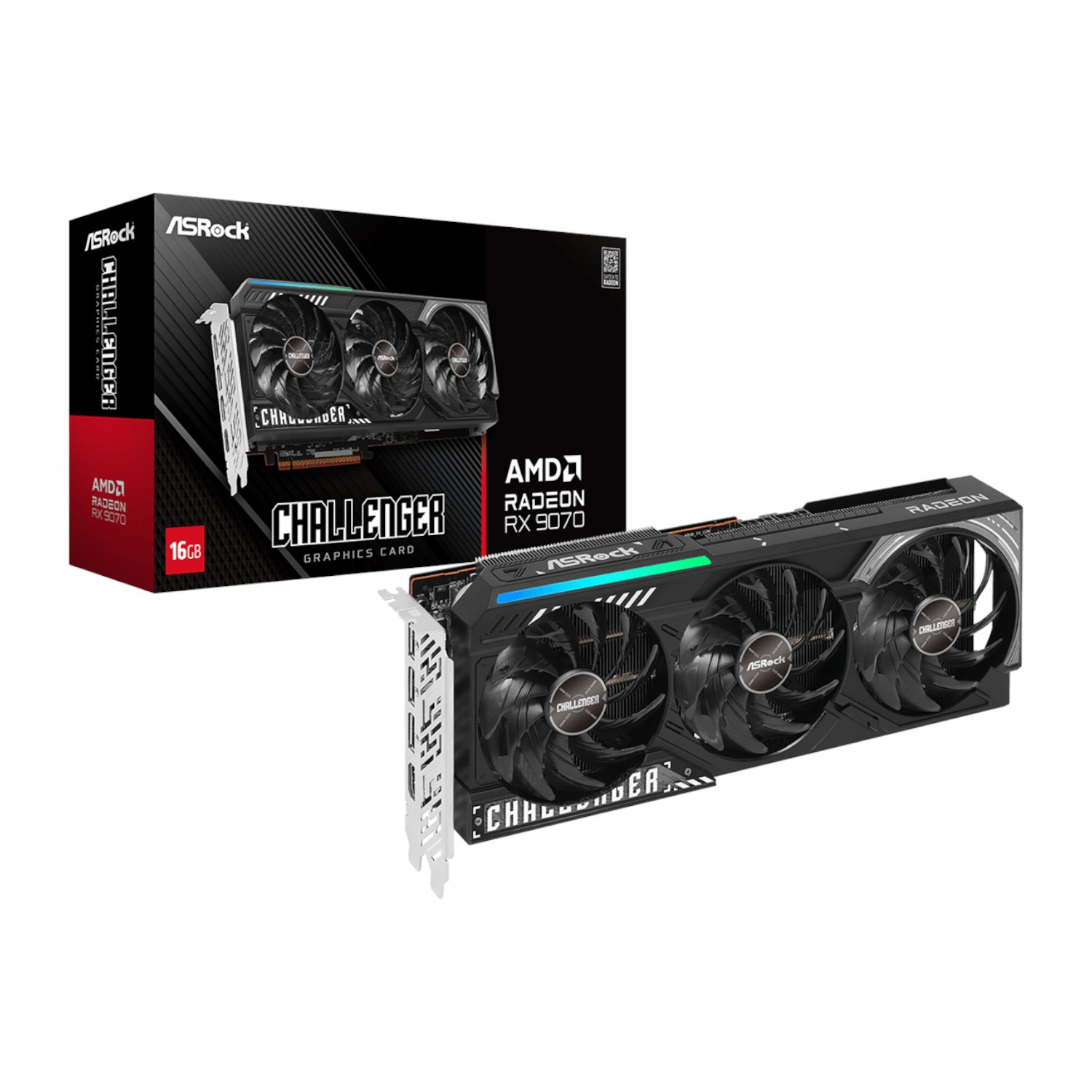 ASRock ASRock AMD Radeon RX 9070 Challenger 16GB Graphics Card (RX9070CHALLENGER16G) – product image