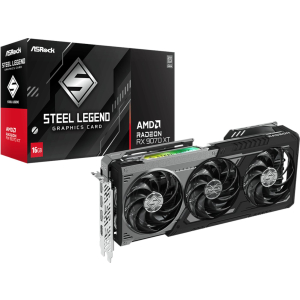 ASRock ASRock Radeon RX9070 XT Steel Legend Dark 16GB Graphics Card (RX9070XTSTEELLEGENDDARK16) – product image