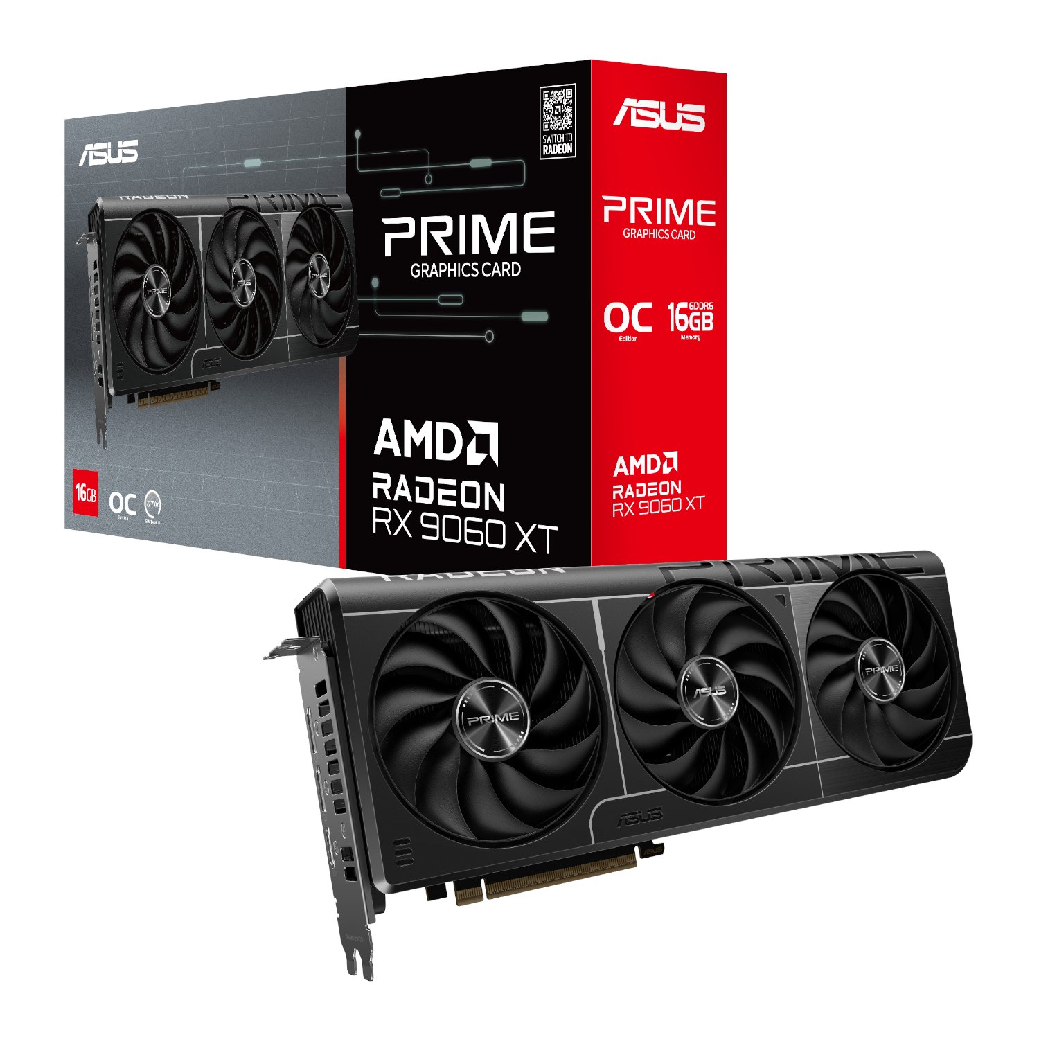 ASUS ASUS Prime Radeon RX 9060 XT OC 16GB GDDR6 Graphics Card (PRIME-RX9060XT-O16G) – product image