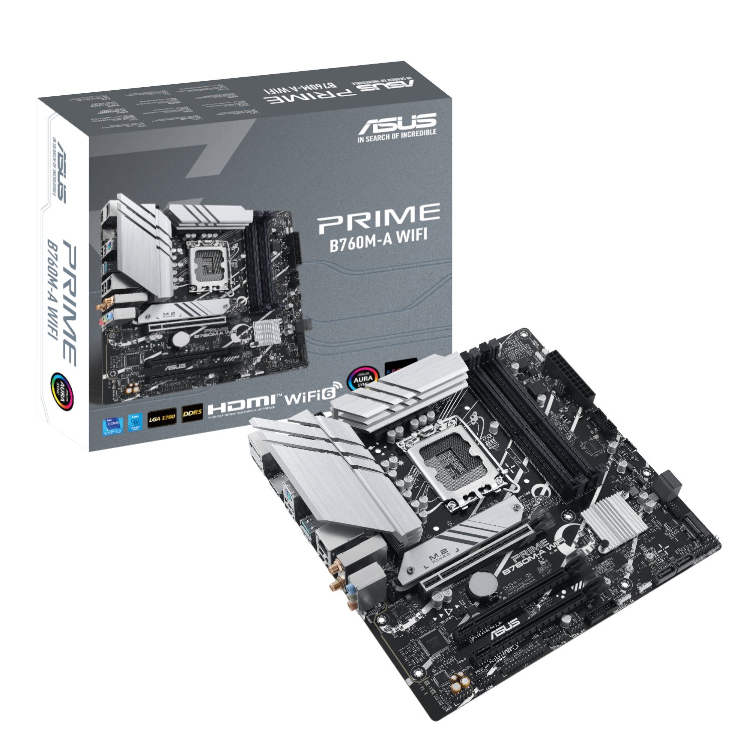 ASUS Asus PRIME B760M-A WIFI Intel LGA1700 M-ATX Motherboard (PRIME-B760M-A-WIFI) – product image