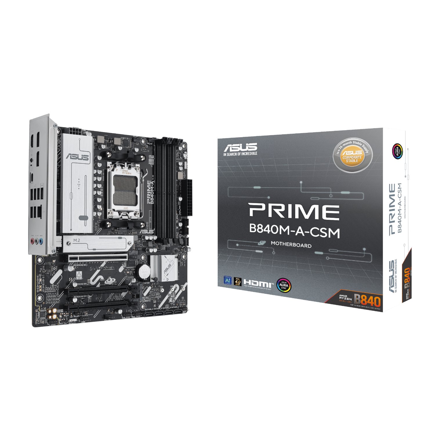 ASUS Asus PRIME B840M-A-CSM AM5 Micro ATX Motherboard (PRIME B840M-A-CSM) – product image