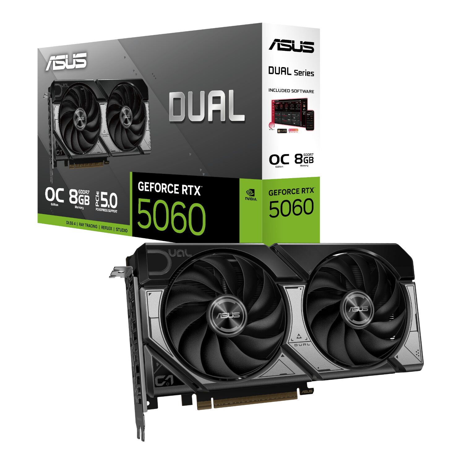 ASUS Dual GeForce RTX 5060 OC Edition 8GB GDDR7 Graphics Card (DUAL-RTX5060-O8G) – product image
