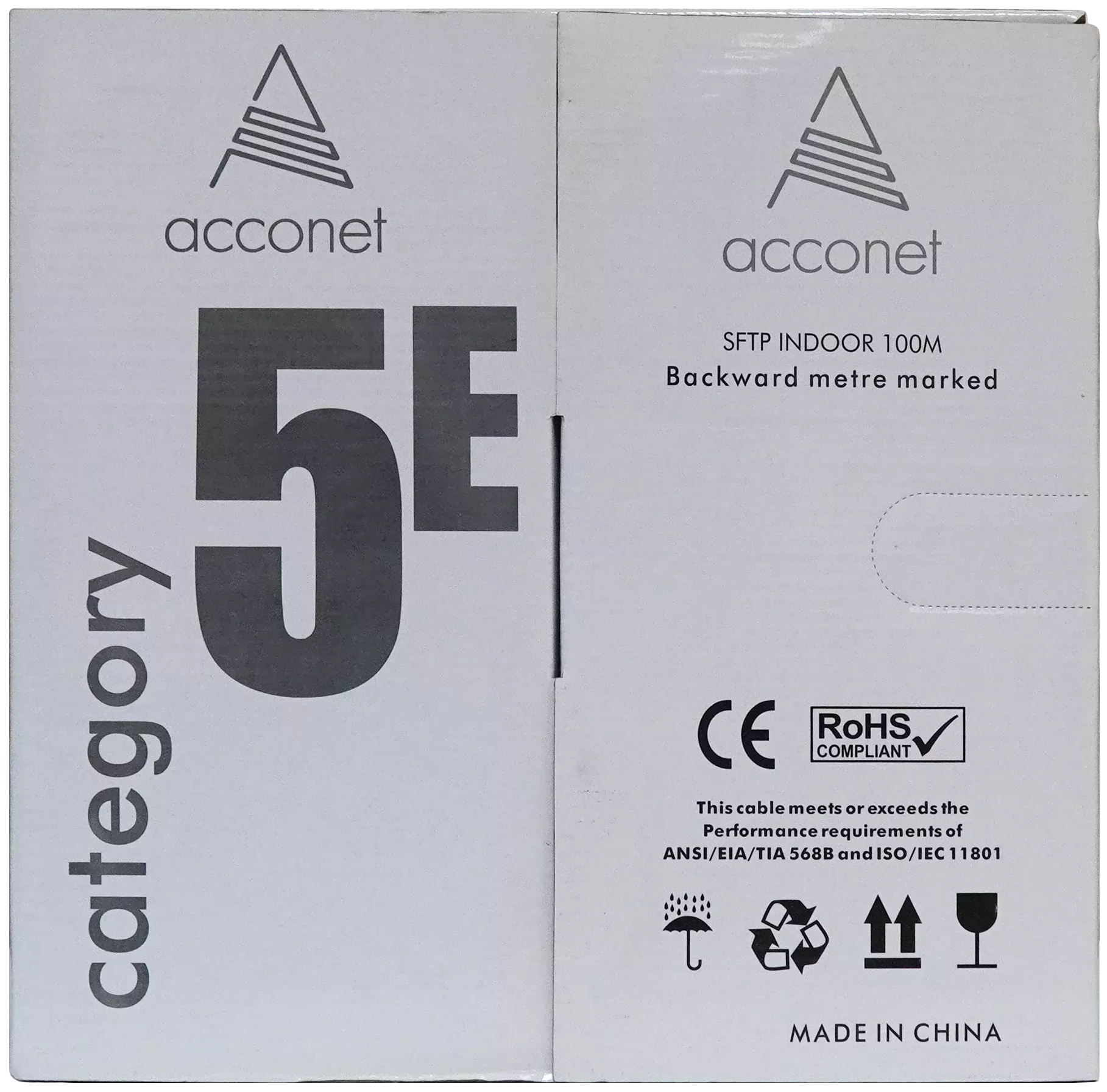 ACCONET CAT5E INDOOR ETHERNET CABLE 100M WHITE SOLID COPPER STP PULL BOX | CAT5-100-SC-STP - Image 4