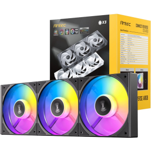 Antec Antec Connect 120 Reverse ARGB PWM Fan 3 Pack - Black (C120R ARGB 3PK BK) – product image