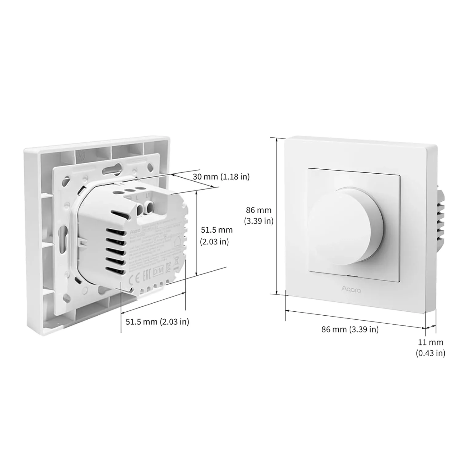 AQARA DIMMER SWITCH H2 EU 2 IN 1 WITH NEUTRAL & NO NEUTRAL (WHITE) | AQ-CTRL-DIM-SW-WALL-W - Image 4