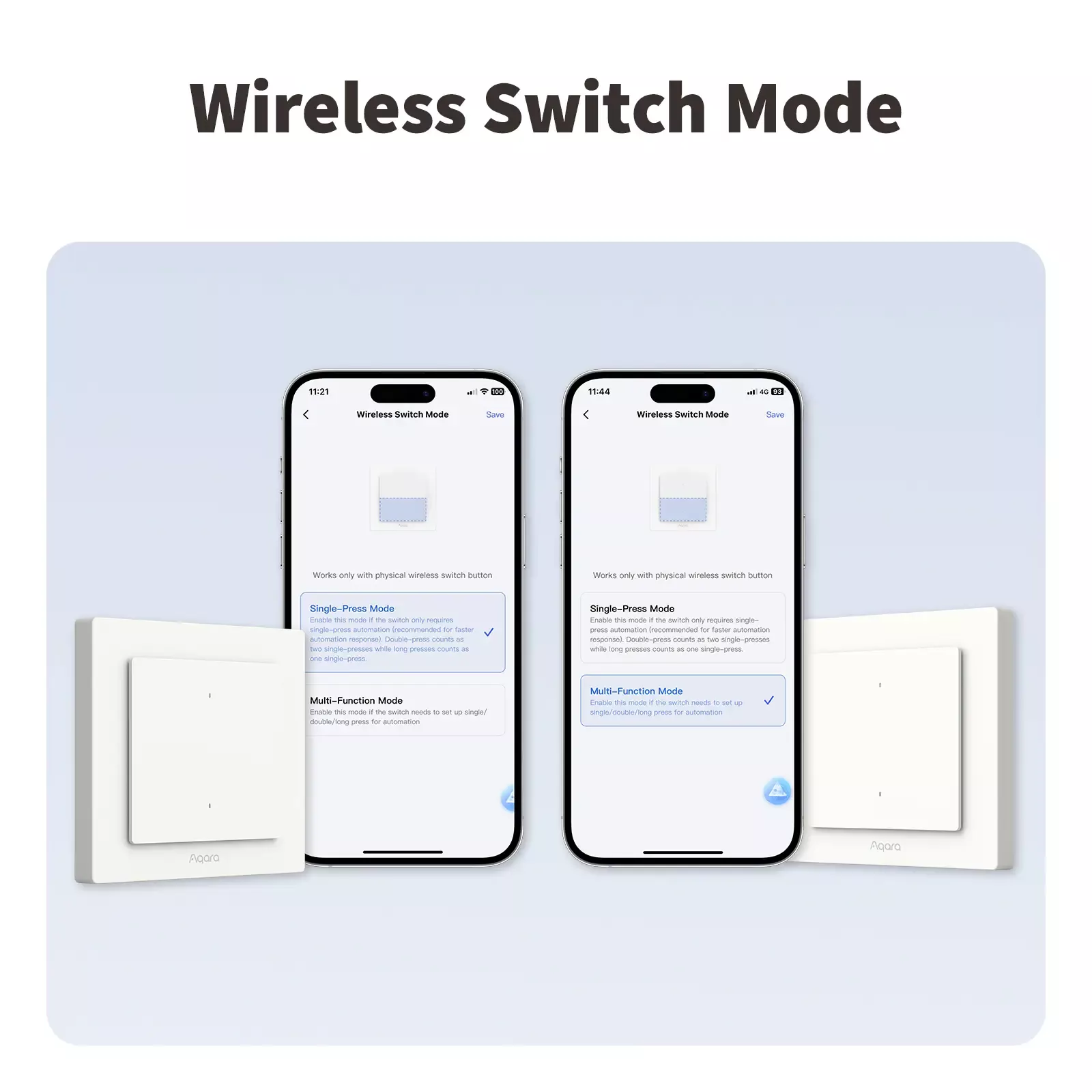 AQARA LIGHT SWITCH H2 EU - 2 IN 1 WITH NEUTRAL & NO NEUTRAL (2 BUTTONS, 1 CHANNEL) | AQ-CTRL-SW2-WALL - Image 7