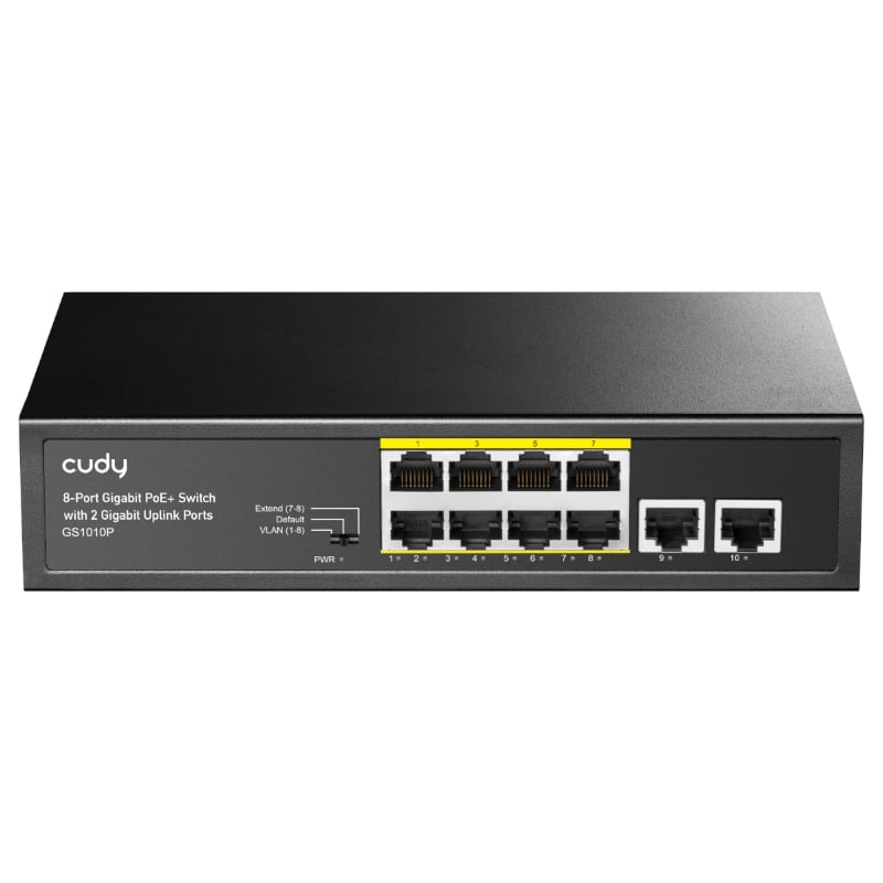 Cudy 8-Port Gigabit PoE+ Unmanaged Switch (GS1010PE) – product image
