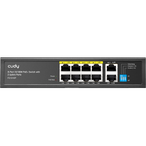 Cudy 10 Port Fast Ethernet 8 PoE 115W Switch | FS1010P – product image
