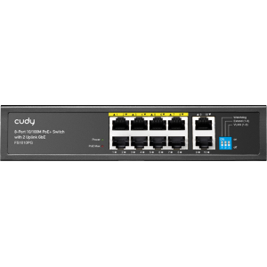 Cudy 8 Port Fast Ethernet PoE 115W 2 Gigabit Switch | FS1010PG – product image