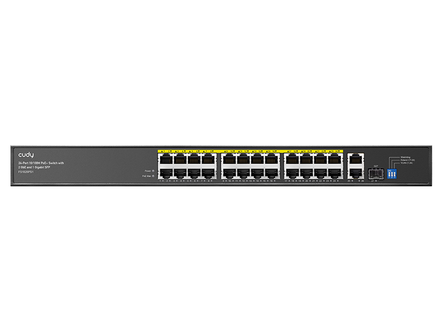 Cudy 24 Port Fast Ethernet PoE 290W 2 Gigabit 1SFP Switch | FS1026PS1 – product image