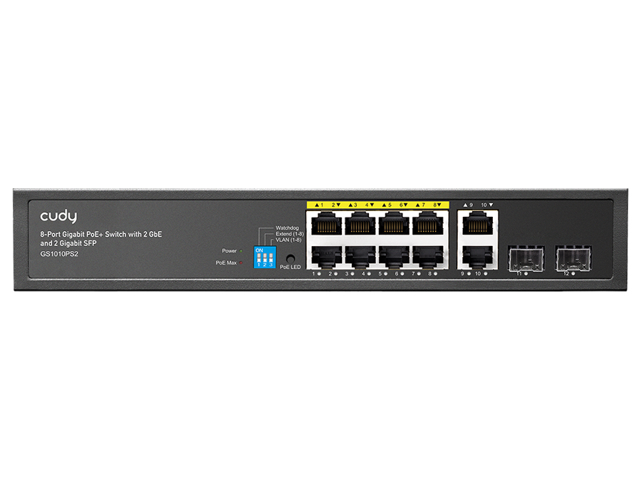 Cudy 8 Port Gigabit PoE 110W 2SFP 2 Gigabit Ethernet Switch | GS1010PS2 – product image