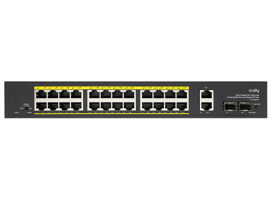 Cudy 24 Port Gigabit PoE 280W 2 Gigabit 2SFP Switch | GS1026PS2 – product image