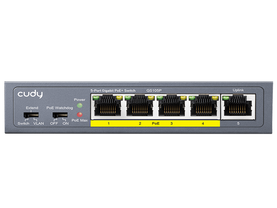 Cudy 5 Port Gigabit 4 PoE 31W Switch | GS105P – product image