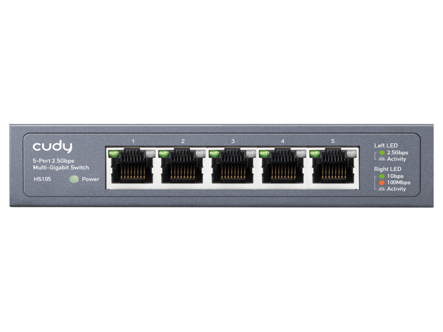 Cudy 5 Port 2.5Gbps Ethernet Metal Desktop Switch | HS105 – product image