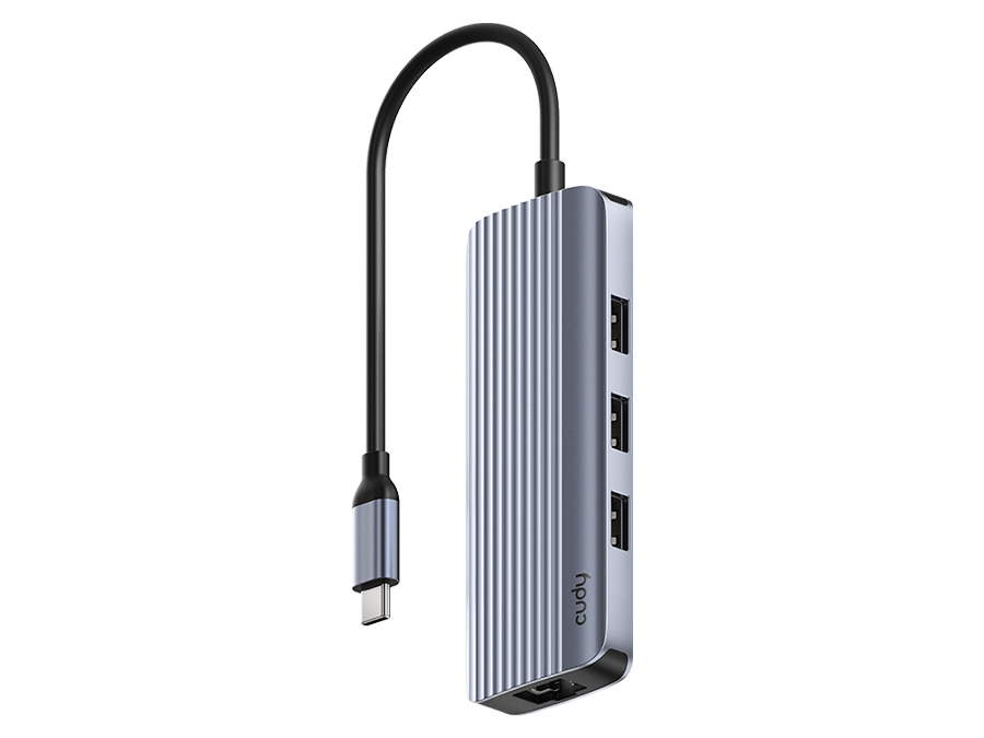 Cudy 6-in-1 4K 60Hz HDMI USB-A and USB-C Gigabit Ethernet Hub | UH606 – product image