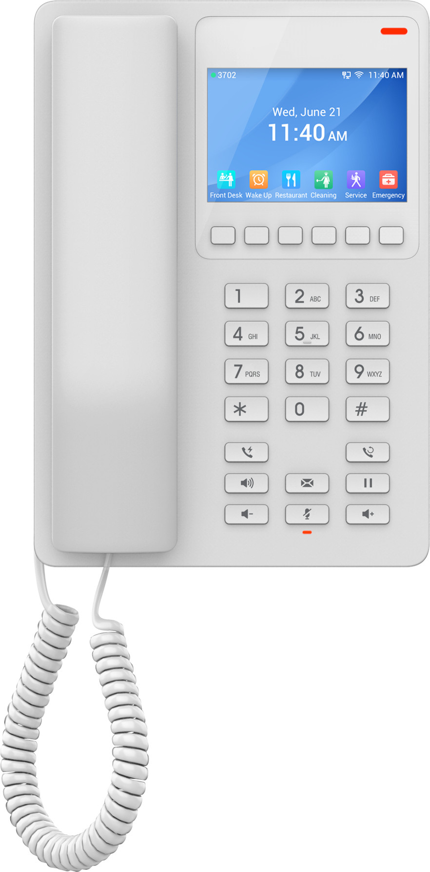 GRANDSTREAM 2 LINE 3.5'' COLOR LCD WIFI 6 HOTEL PHONE WHITE | GHP630W - Image 3