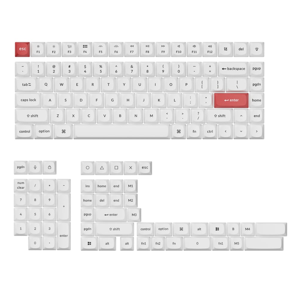 Keychron Keychron Double Shot PBT OSA Full Keycap Set - Black/White (PBT-57) – product image
