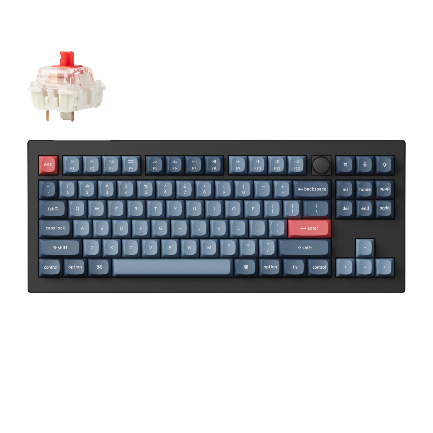 Keychron Keychron V3 Max QMK/VIA 80% Wireless Custom Mechanical Keyboard (Red Switch) – Carbon Black (V3M-D1) – product image