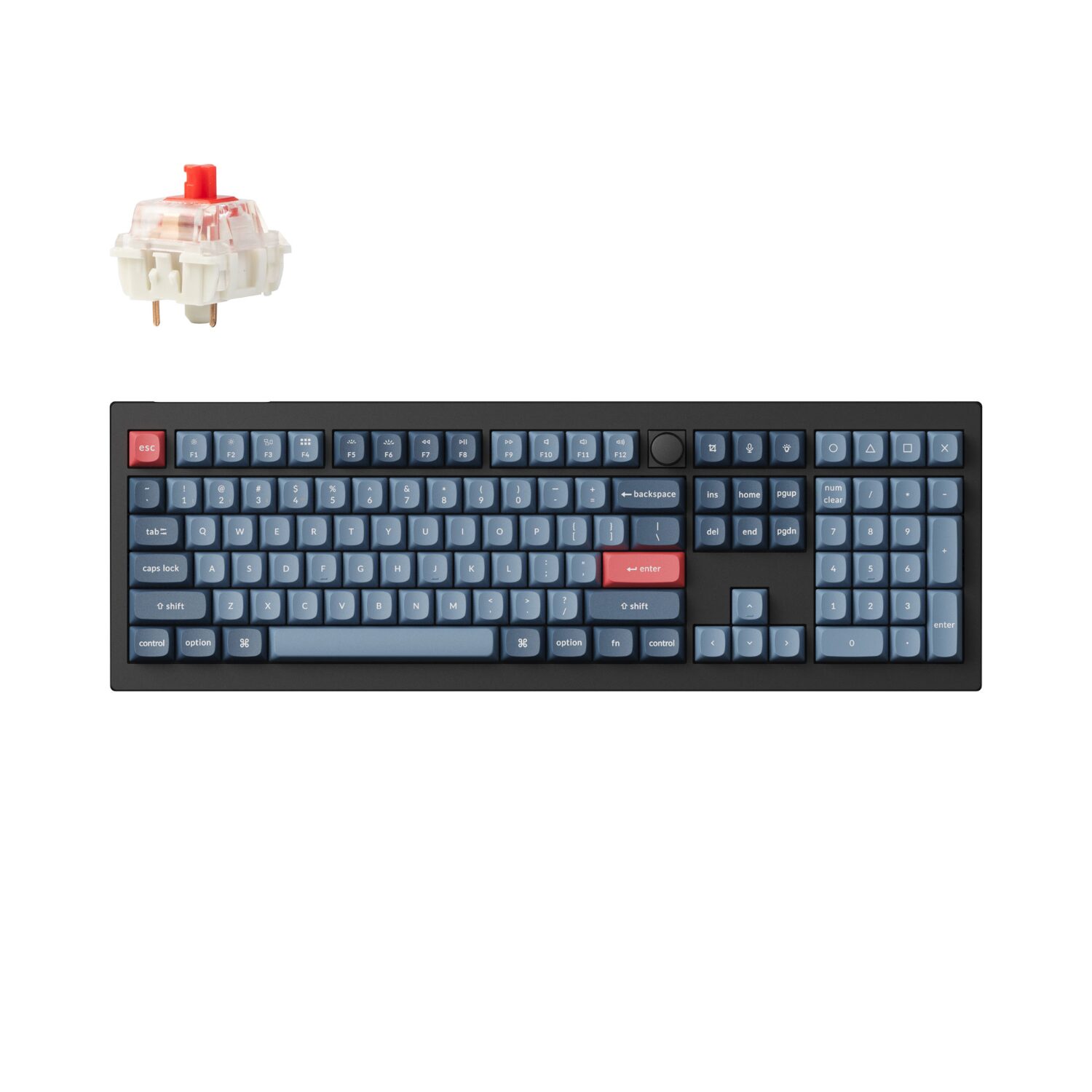 Keychron Keychron V6 Max QMK/VIA RED Wireless Custom Mechanical Keyboard | RED Switch - Black (V6M-D1) – product image