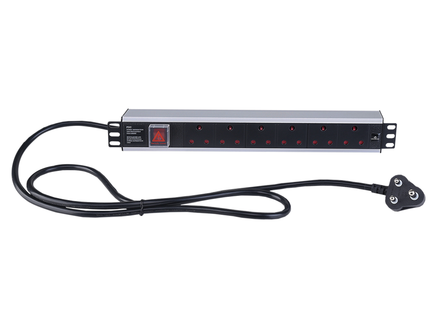 Linkbasic 6 Way Aluminium Moulded Rack Mount PDU – product image