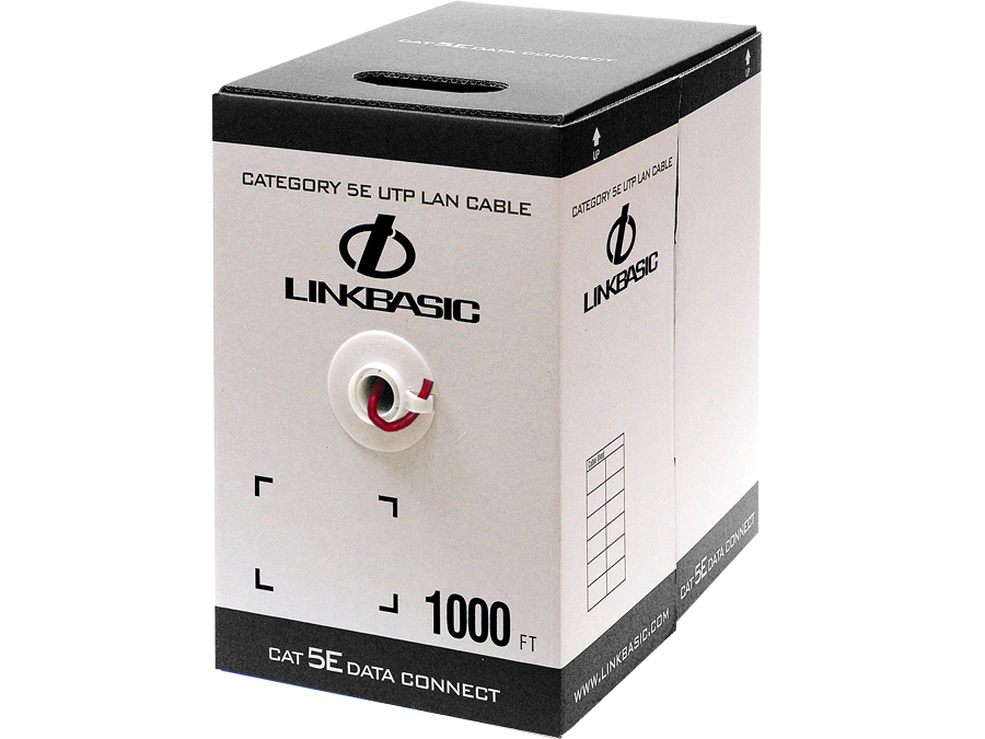 Linkbasic 305m Box Cat5e Solid Red UTP Cable – product image