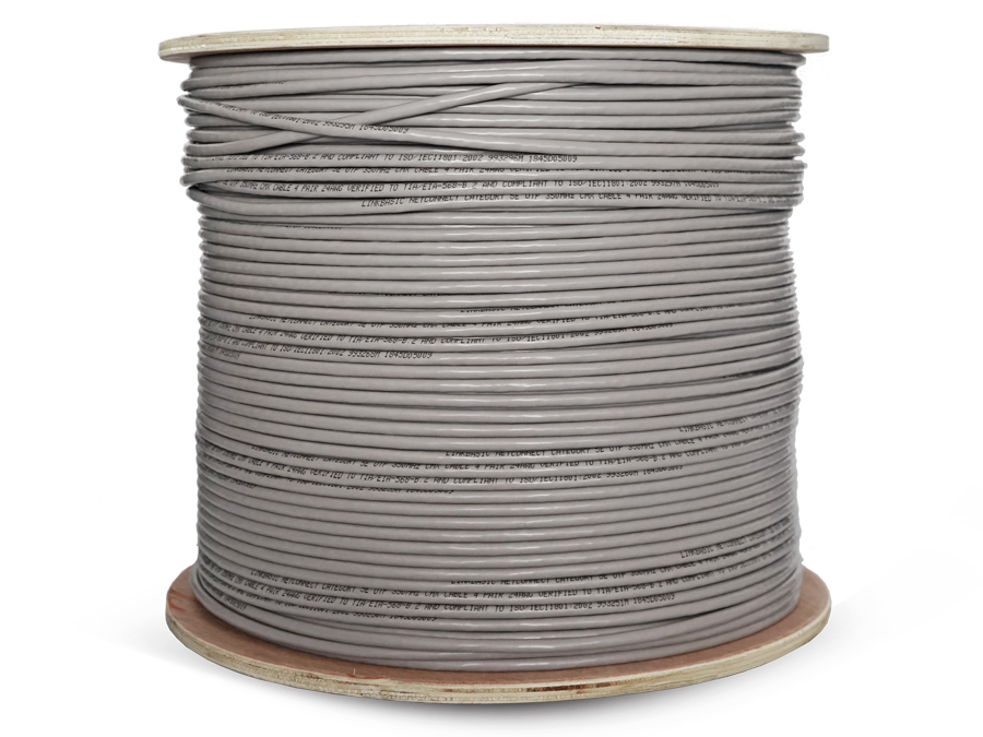 Linkbasic 500m Drum Cat5e Solid Grey UTP Cable – product image