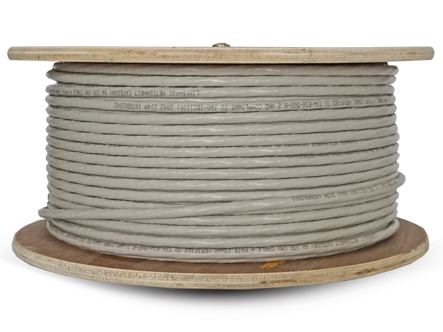 Linkbasic 100m Drum Cat6a Solid Grey UTP Cable – product image