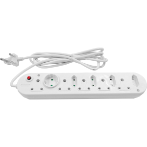 Multi Plug 5x16A 5x5A 3m Cord White – product image