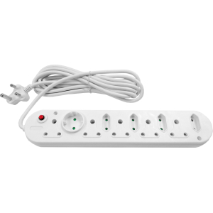 Multi Plug 5x16A 5x5A 5m Cord White – product image