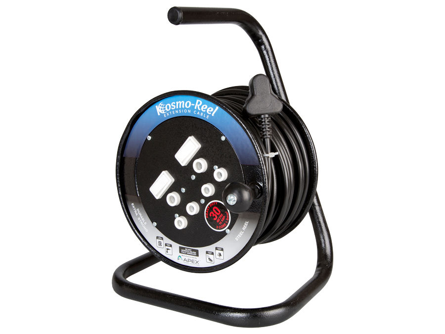 30M 16A Extension Cord on Open Metal Reel – product image
