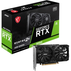 MSI GeForce RTX 3050 VENTUS 2X E 6GB OC Graphics Card (RTX3050VENTUS2XE6GOC) – product image