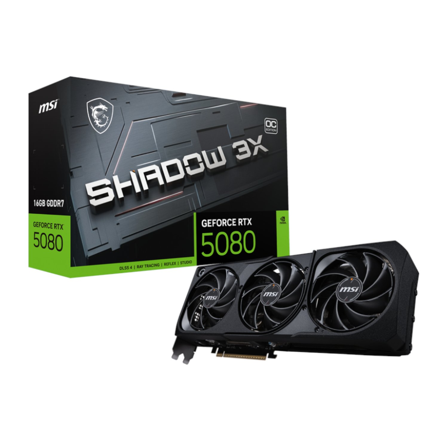 MSI GeForce RTX 5080 SHADOW 3X OC 16GB GDDR7 Graphics Card (RTX5080SHADOW3XOC16GB) – product image