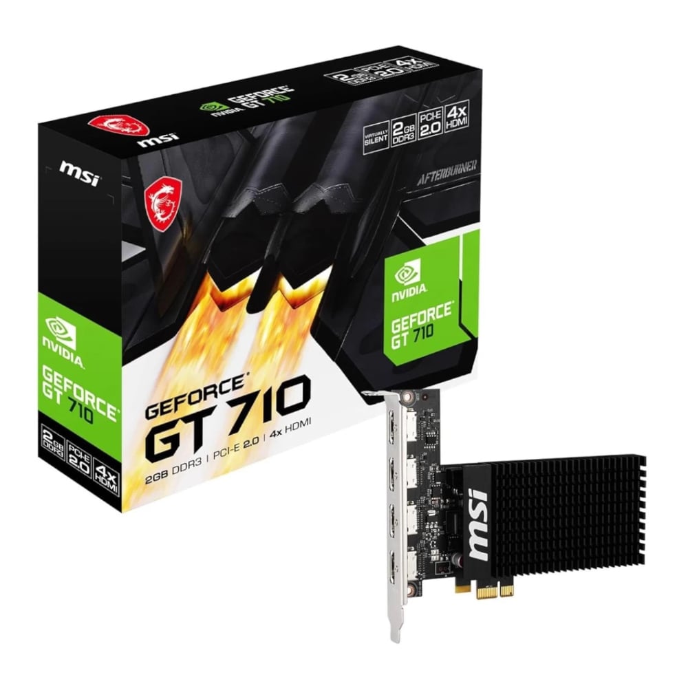 MSI Nvidia GeForce GT 710 2GD3H 2GB 64-BIT 4x HDMI Graphics Card (GT7102GD3H4HDMI) – product image