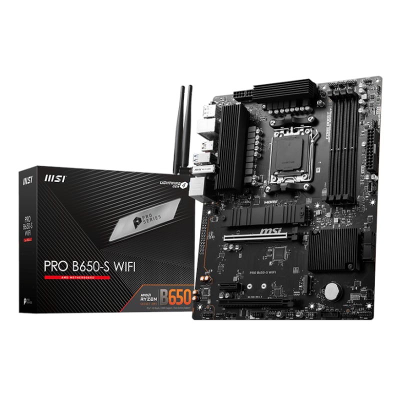 MSI PRO B650-S Wi-Fi AMD AM5 ATX Gaming Motherboard (PROB650-SWIFI) – product image