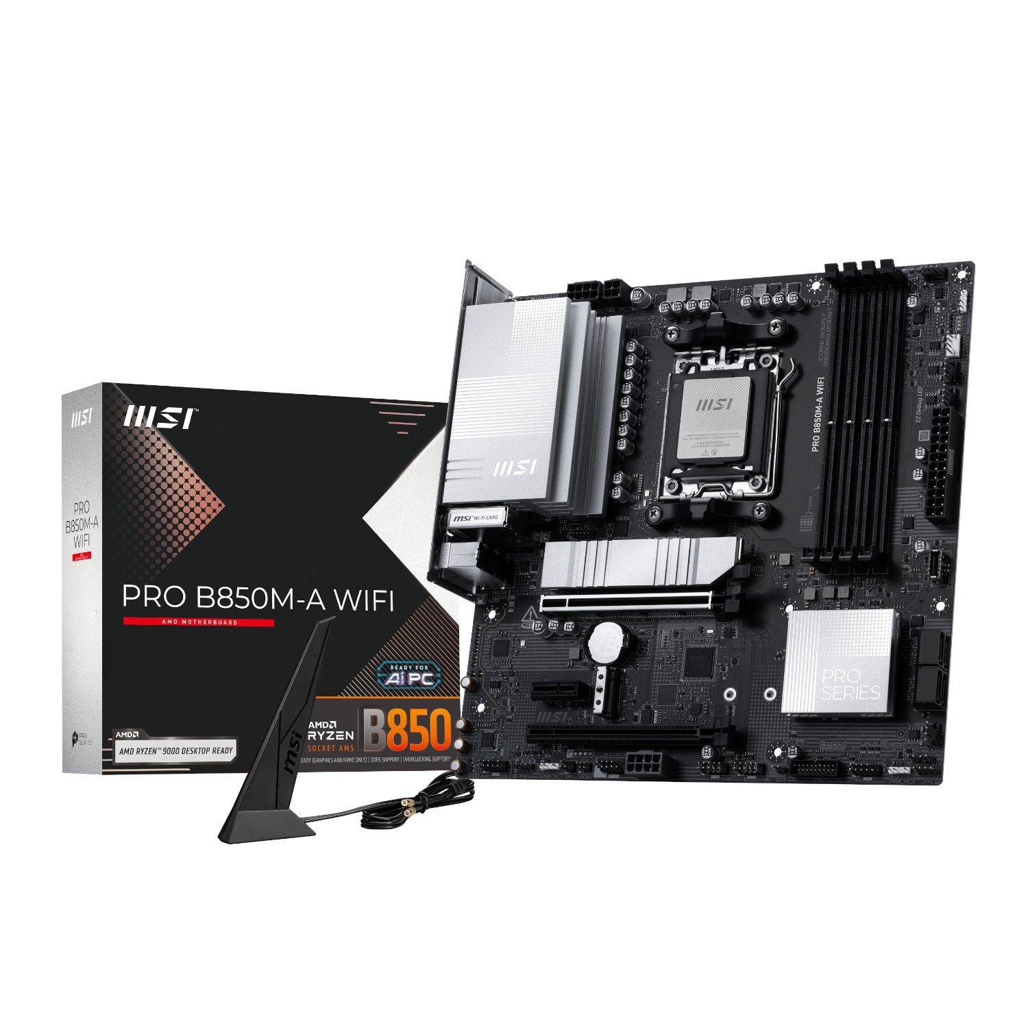 MSI PRO B850M-A WIFI AM5 DDR5 M-ATX Motherboard (PROB850M-AWIFI) – product image