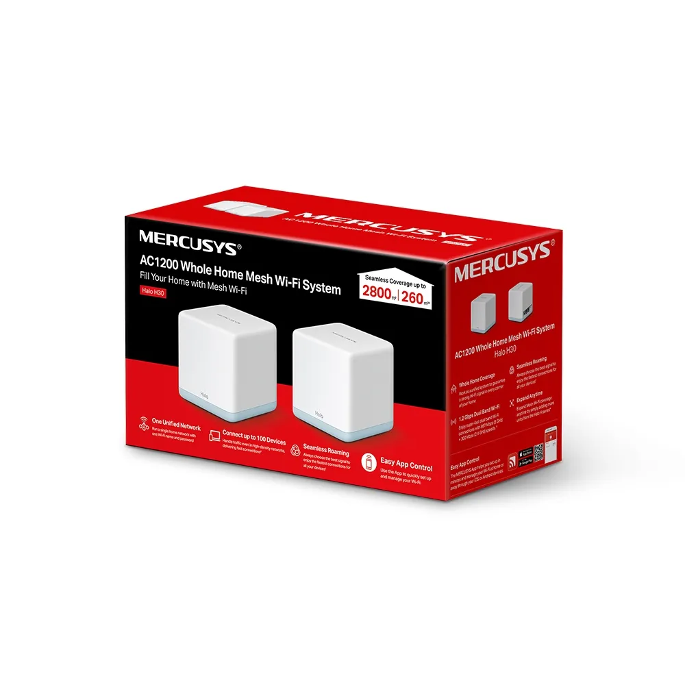 MERCUSYS HALO H30 AC1300 MESH WI-FI 2-PACK | MRC-HALO-H30-2P - Image 4