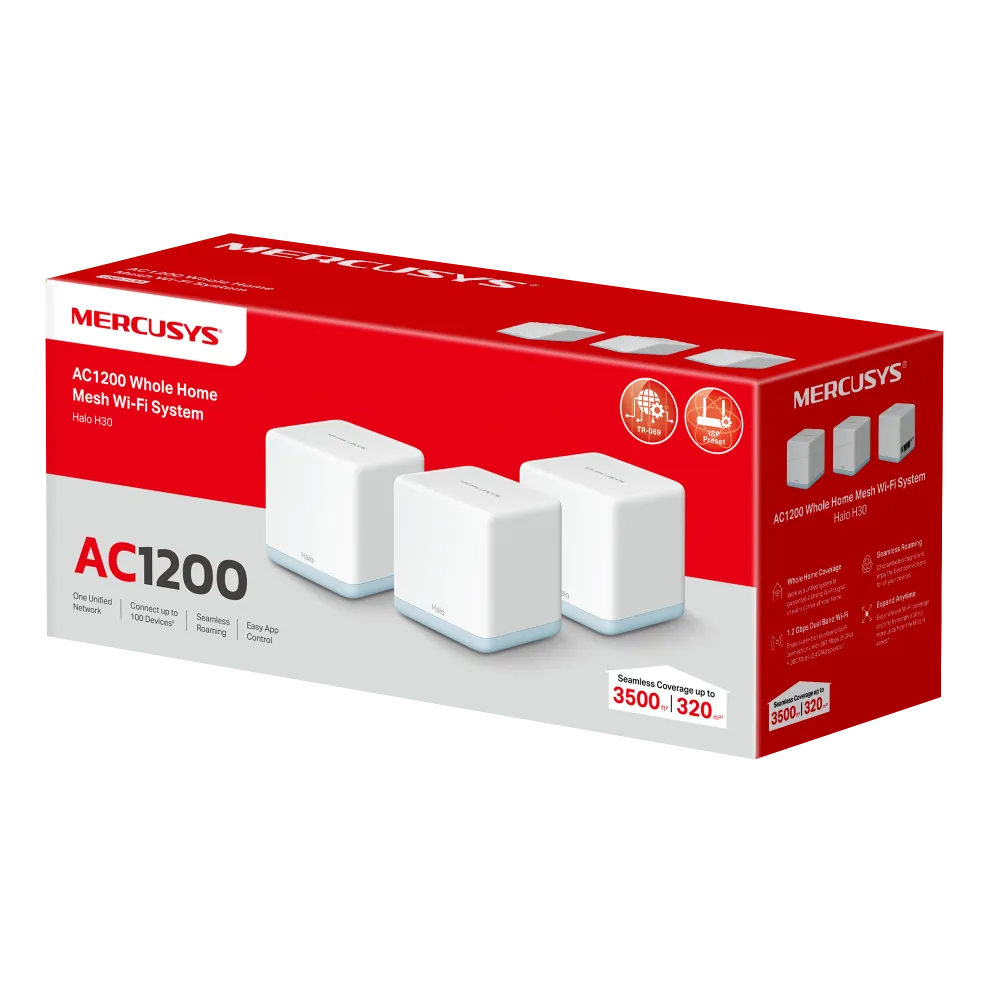 MERCUSY HALO H30 AC1300 MESH WI-FI SYSTEM | MRC-HALO-H30-3P - Image 4