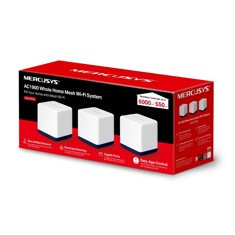 MERCUSYS HALO WI-FI 5 MESH SYSTEM (3-PACK) | MRC-HALO-H50G-3P - Image 4