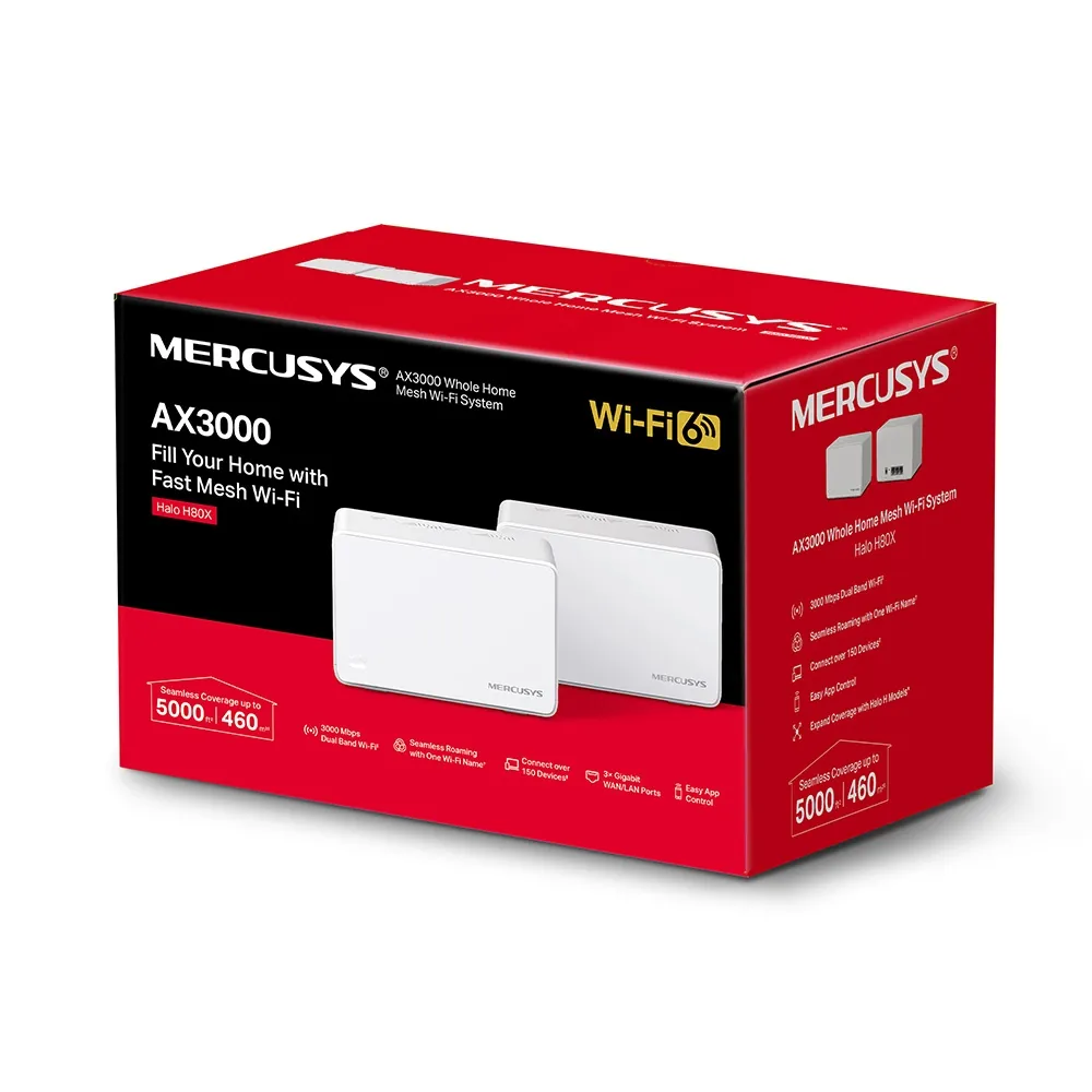 MERCUSYS HALO WI-FI 6 MESH SYSTEM (2-PACK) | MRC-HALO-H80X-2P - Image 5