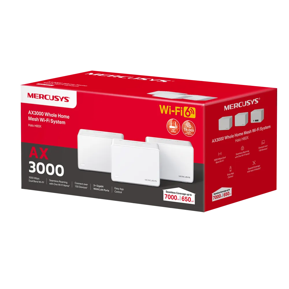 MERCUSYS HALO WI-FI 6 MESH SYSTEM (3-PACK) | MRC-HALO-H80X-3P - Image 4