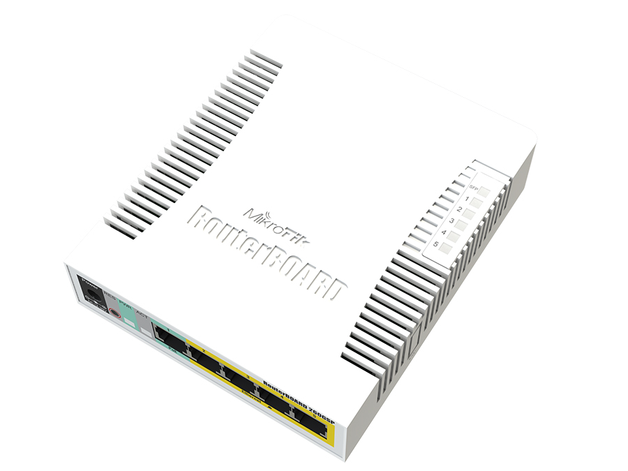 MikroTik SwOS Smart Switch 5 Port Gigabit 1SFP PoE Out | CSS106-1G-4P-1S – product image