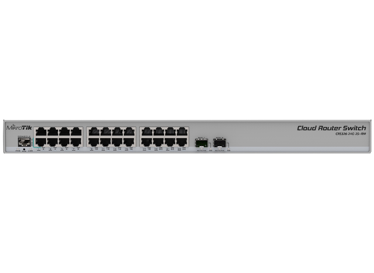 MikroTik Cloud Router Switch 24 Port Gigabit 2SFP+ | CRS326-24G-2S+RM – product image