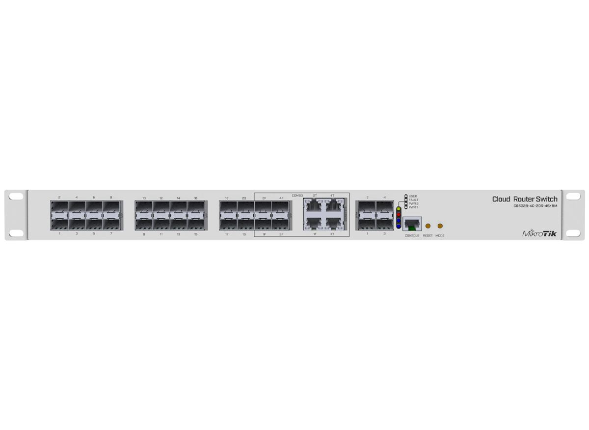 MikroTik Cloud Router Switch 20 Port SFP 4SFP+ 4 Gigabit/SFP Ports | CRS328-4C-20S-4S+RM – product image