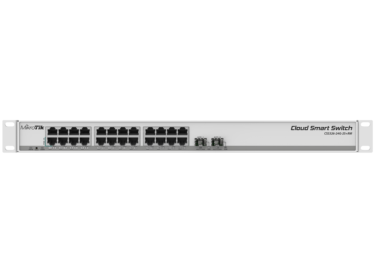 MikroTik SwOS Cloud Smart Switch 24 Port Gigabit 2SFP+ | CSS326-24G-2S+RM – product image