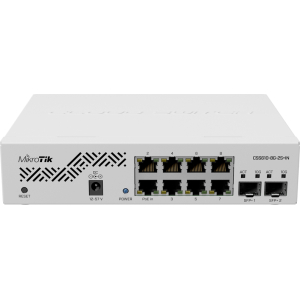 MikroTik SwOS Lite Cloud Smart Switch 8 Port Gigabit 2SFP+ PoE Input | CSS610-8G-2S+IN – product image