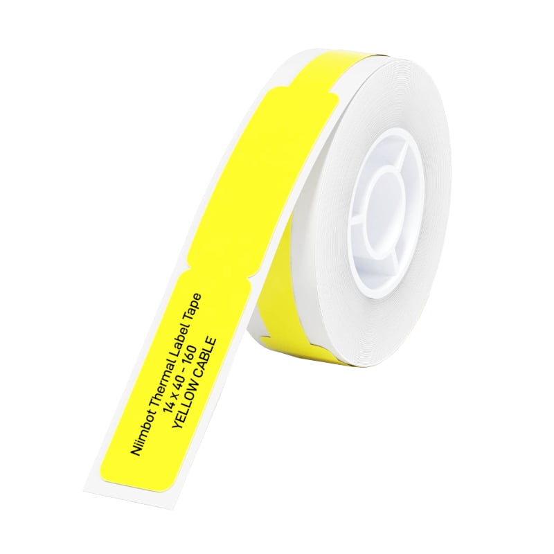 NIIMBOT NIIMBOT D11/D110/D101/H1S Thermal Label 12.5x74mm - 65 Labels Per Roll - Yellow for Cable (T12.5*74+35-65YELLOW CABL) – product image