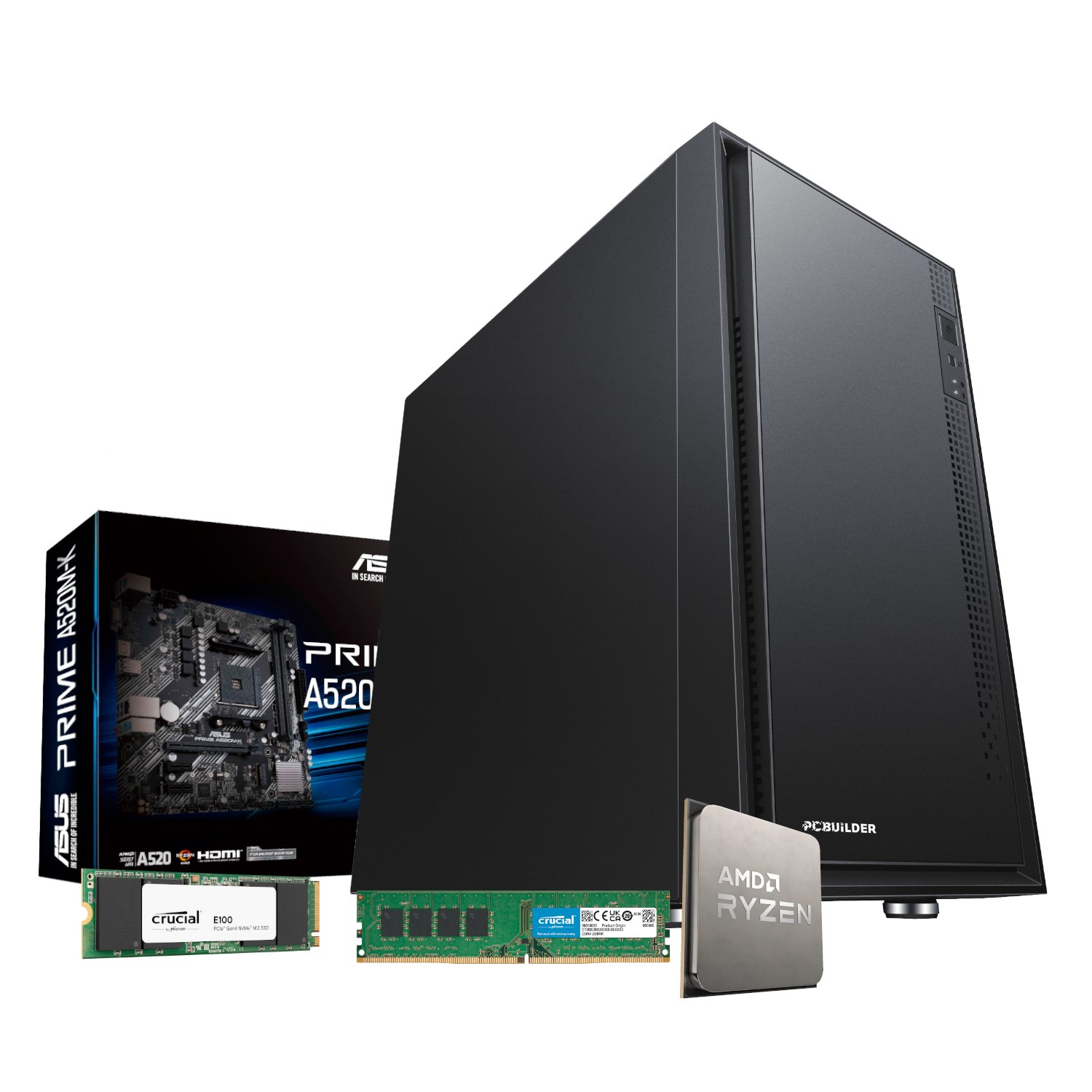 PCBuilder AMD Ryzen 5 3400G HOME MASTER Windows 11 Desktop PC (PCB_HOME_R516G-V1) – product image